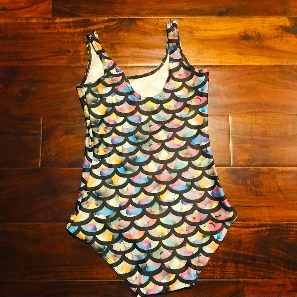 Colorful mermaid one piece swimsuit